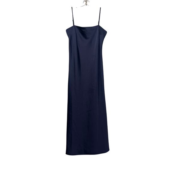 a new day Dresses & Skirts - A New Day Navy Blue Satin Midi Slip Dress Y2K 90s Cocktail Women's Size M